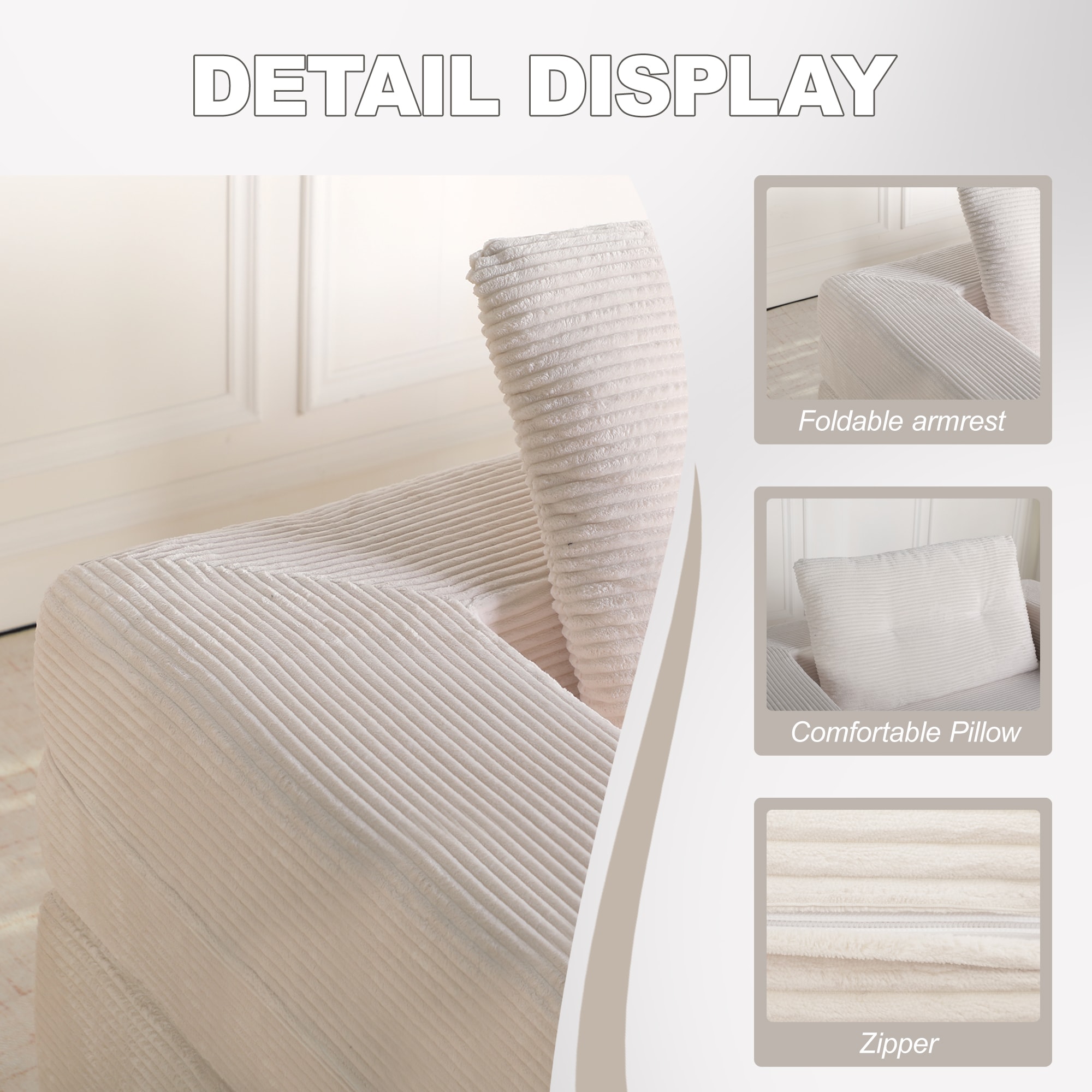 Compression Floor Sofa For Adults And Pets With Pillow Beige_voghion.com